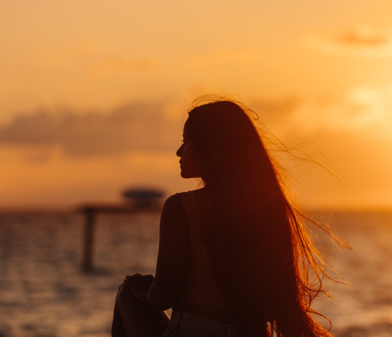 Amazing sunrises and sunsets with blue water and white sand in the Gulhi bikini beach